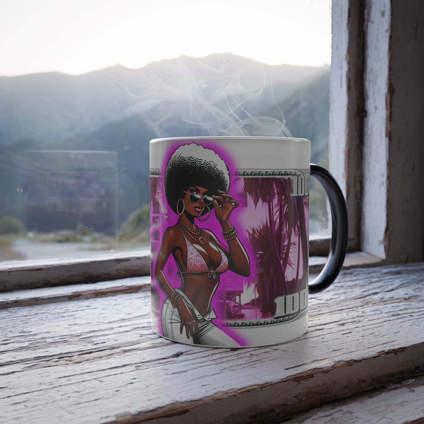Foxcee Lady Afro TEA CUP 11oz Retro Vibe