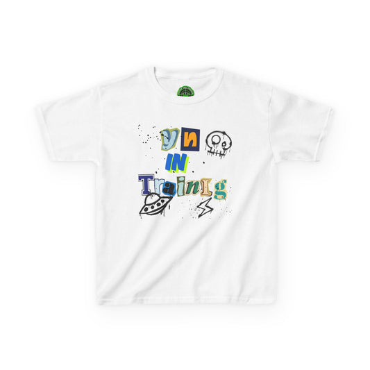 Fun Kids 'On In Training' Tee - Playful Heavy Cotton T-Shirt for Young Explorers