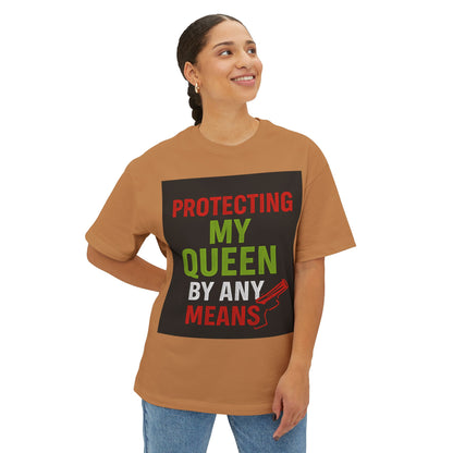 Protecting My Queen Oversized Tee - Unisex Boxy Shirt for Warriors