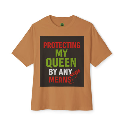 Protecting My Queen Oversized Tee - Unisex Boxy Shirt for Warriors