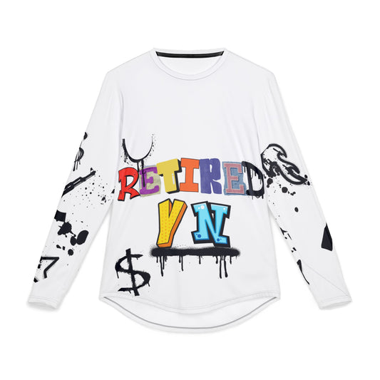 Men's UV Protection Long Sleeve Shirt - Colorful 'Retired' Graphic Tee