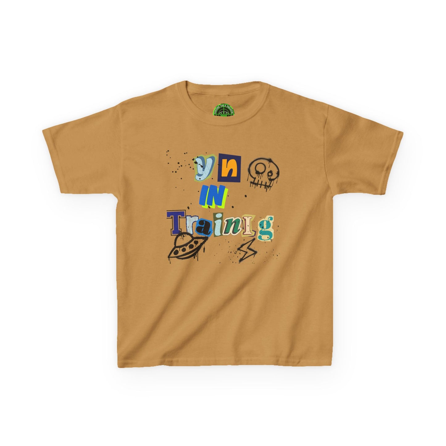 Fun Kids 'On In Training' Tee - Playful Heavy Cotton T-Shirt for Young Explorers