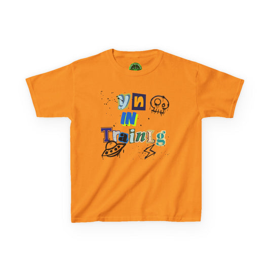 Fun Kids 'On In Training' Tee - Playful Heavy Cotton T-Shirt for Young Explorers