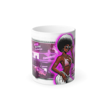 Foxcee Lady Afro TEA CUP  11oz Retro Vibe