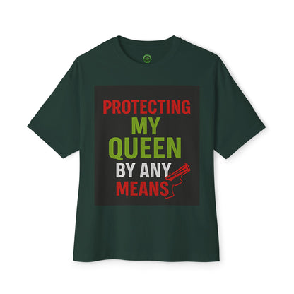 Protecting My Queen Oversized Tee - Unisex Boxy Shirt for Warriors