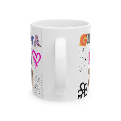Grandma Mug - Colorful Floral Design - Perfect Gift for Mother's Day or Birthdays