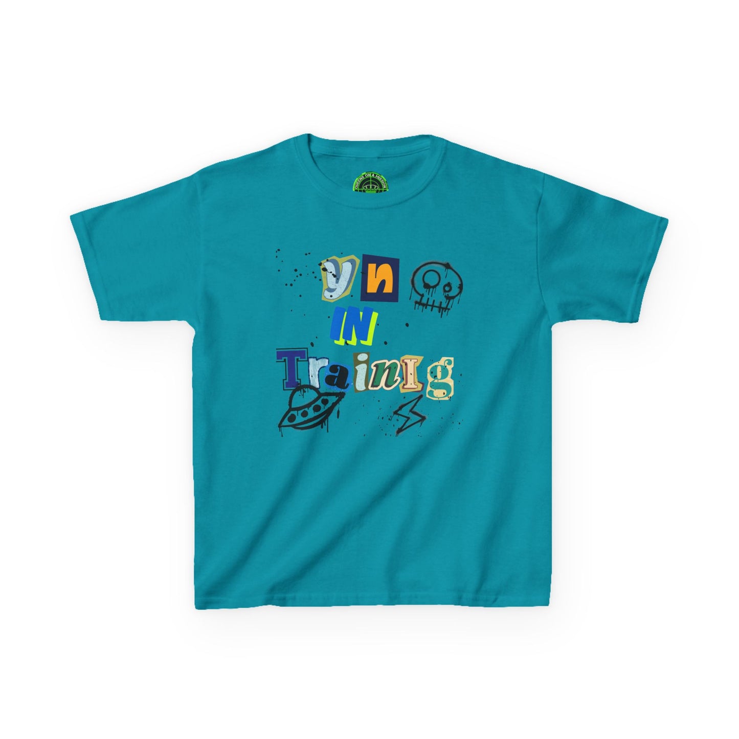 Fun Kids 'On In Training' Tee - Playful Heavy Cotton T-Shirt for Young Explorers